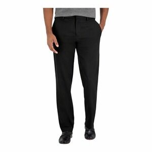 Perry Ellis Portfolio Men's Modern-Fit Twill Pants 34x30 Total Eclipse Black